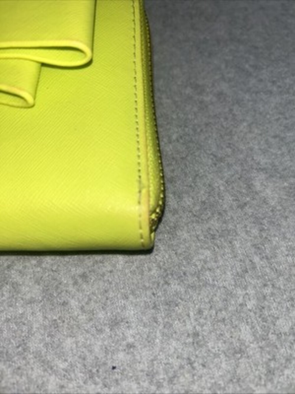 BETSEY JOHNSON WRISTLET WRIST BAG CLUTCH WALLET PURSE XOZIPP YELLOW/GREEN - Picture 6 of 11